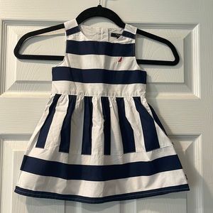 NTW - Navy and White Stripe Nautica Dress - 2T